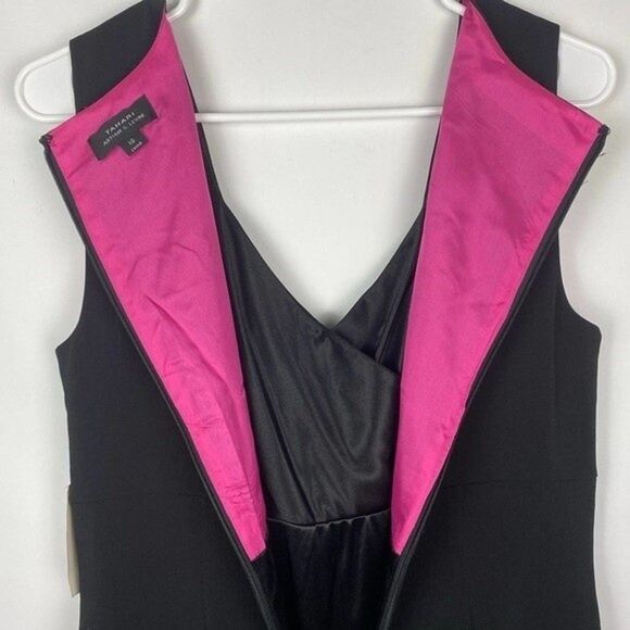 Tahari Arthur S Levine Dress Womens 10 Black Sleeveless Formal Elegant Dress - Picture 5 of 11